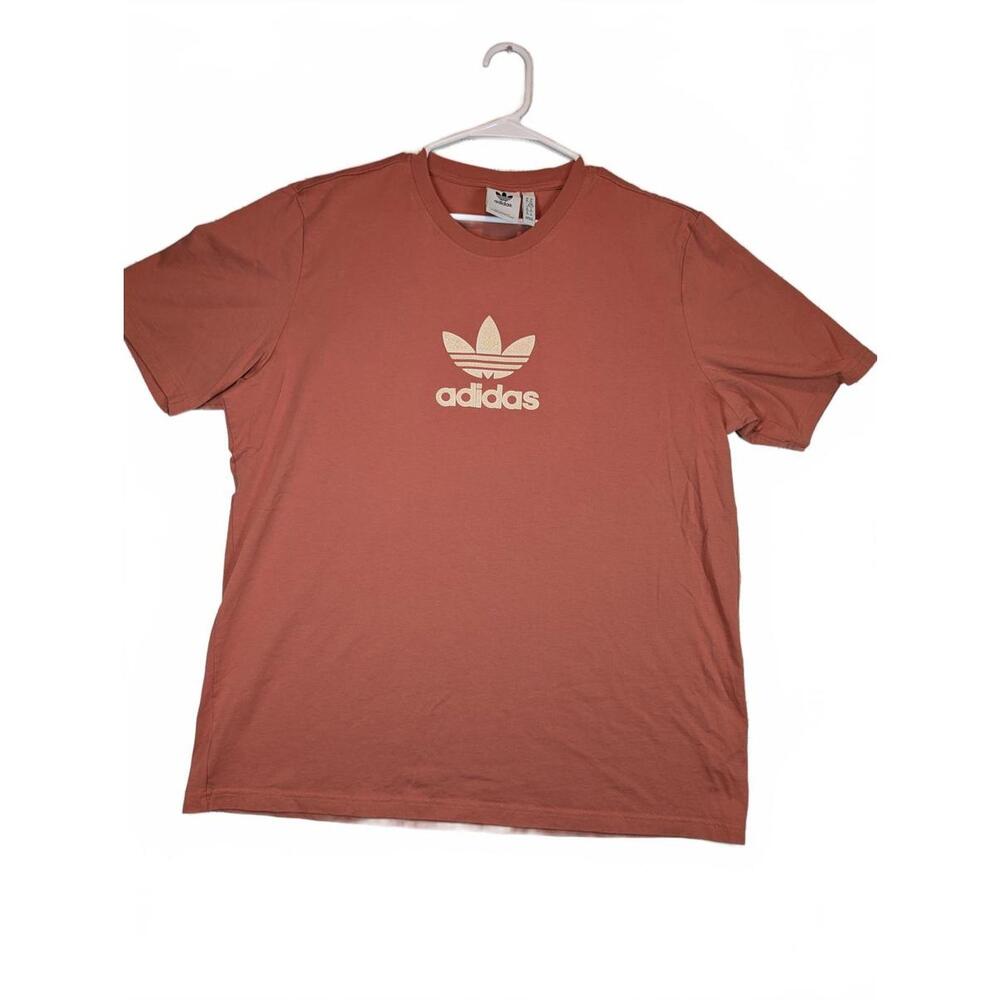 Adidas Trefoil Logo Graphic T Shirt Womens XL Pink Rhinestone Logo Tee